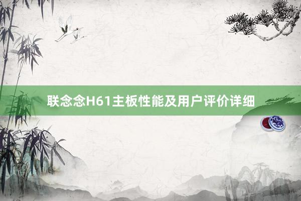 联念念H61主板性能及用户评价详细